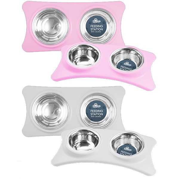 Kingdom Pet Double Diner Feeding Bowl Assorted Colours